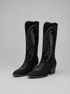 Women’s Cowboy Boots with Embroidered Knee-High Shaft