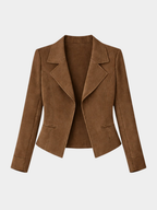 Women’s Cropped Blazer with Lapel Collar