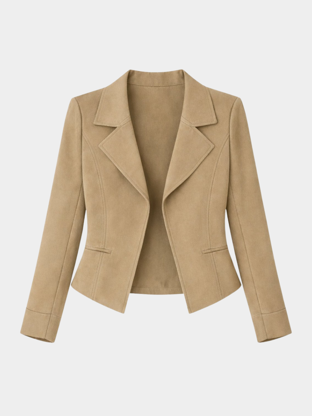Women’s Cropped Blazer with Lapel Collar
