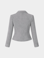 Women’s Cropped Blazer with Lapel Collar