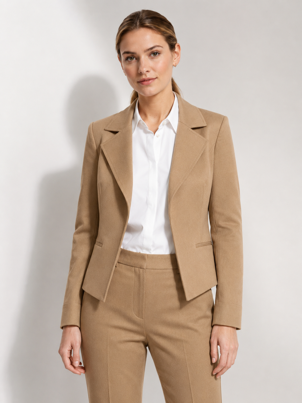 Women’s Cropped Blazer with Lapel Collar