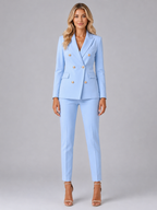 Women’s Double-Breasted Blazer and Trousers Set