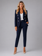 Women’s Double-Breasted Blazer and Trousers Set
