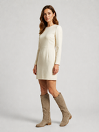 Women’s Knee-High Boots with Low Block Heel