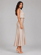 Women’s Midi Dress with High Neckline