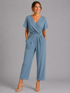 Women’s Wrap Top and Wide-Leg Set